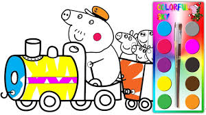 Nach dem anmalen einfach etwas öl auf die rückseite von papier streichen und es wird richtig durchsichtig. Peppa Und Der Zug Zeichnen Lernen Fur Kinder Zeichnen Und Malen Fur Kinder Drawing For Kids Youtube