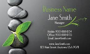 Learn the basics to attract massage therapy clients to your business through advertising, personal selling, promotions and publicity. Leaf And Stones Massage And Spa Business Card Design 601051