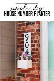 Learn how to create a modern herringbone address sign for your home for under $50 in materials! Diy House Number Planter Box Pretty Handy Girl