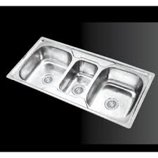 Handcrafted of 18 gauge stainless steel, the as333 has 9″ deep basin, tight radius corners and straight side walls to make cleaning easier. Kitchen Sink 3 Bowls 201 Stainless Steel Kitchen Sink Tap 2 Spout From Wall Type Shopee Malaysia