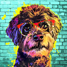 Custom Pet Portrait On Canvas Custom Dog Art Digital Etsy Custom Dog Art Dog Pop Art Painting