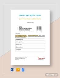 Health And Safety Policy Template Word Google Docs Apple Pages In 2020 Safety Policy Policy Template Health And Safety