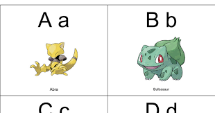 Learn The Alphabet With Pokemon Flash Cards Learning The Alphabet Alphabet Cards Learning Letters