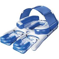 Coolerz Tropical Breeze Iii Inflatable 8 Person Floating Island With Uv Sun Shade And Connecting Lounge Rafts Walmart Com Pool Floats Cool Pool Floats Inflatable Floating Island