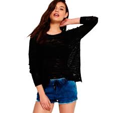 Cotton knit is not a weave but a content and fabric. Superdry Nevada Springs Slub Knit Black Dressinn