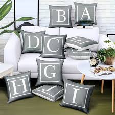 Check spelling or type a new query. 45x45cm Pillow Cover Letter Alphabet Printed Grey Pillowcase Decorative Pillows Cushion Cover Use For Home Sofa Car Office Almofadas Cojines Wish