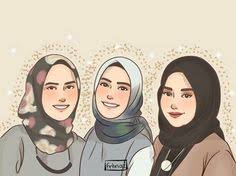 Gambar anime persahabatan 3 orang. 99 Gambar Kartun Muslimah Terkeren Dan Terbaru 2020