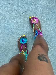 Ladies Women Teens Crocheted Barefoot Sandals Bottomless - Etsy Israel