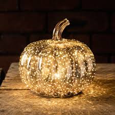 Mottled Rose Gold Pumpkin Battery Light Lights4fun Co Uk Gold Pumpkins Pumpkin Lights Fall Thanksgiving Decor