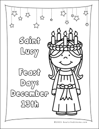 Saint Lucy Printables And Worksheet Packet With St Lucia Version Saint Lucy St Lucia Day Santa Lucia Day