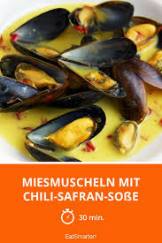 Miesmuscheln Mit Chili Safran Sosse Rezept Miesmuscheln Muscheln Rezept Muscheln