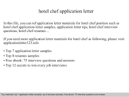 We did not find results for: Hotel Chef Application Letter