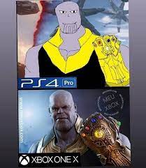 Thanos Ps4 Vs Xbox Xboxmemes Xbox Gifts Funny Gaming Memes Funny Video Game Memes