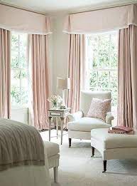 Sophisticated And Feminine Pale Pink Bedroom With Floor To Ceiling Pink Curtains And All White Furnishings Pale Pink Bedrooms Feminine Bedroom Home Decor