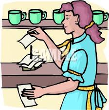 What are the thin lines in dinner cliparts? Waitress In A Diner Royalty Free Clipart Image