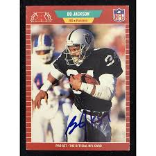 Bo jackson football card value. Bo Jackson Signed 1989 Pro Set 185 Football Card Raiders All Star Autograph Jsa