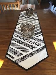 Table Runner Black And White Table Runner Quilted Table Etsy Modern Table Runners Handmade Table Runner Quilted Table Runners Patterns