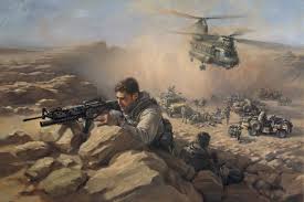Op Gramby Painting Depicting 22 Sas Mobile Column Re Supply Military Art Military Artwork Military Drawings