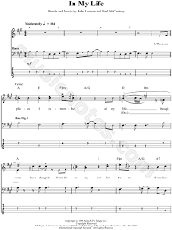 The Beatles In My Life Bass Tab In A Major Download Print Mother Son Wedding Songs Mother Son Dance Songs In My Life Beatles