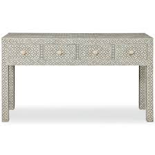 It will make a perfect spot for your keys too. India Coastal Beach Grey Cream Bone Inlay 4 Drawer Console Table Buy Online In Angola At Angola Desertcart Com Productid 41759167