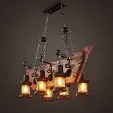 Factory Outlet Retro Industrial Pendant Lamp 6 Head Old Boat Wood Light American Country Style Edison Bulb Free Shipping In 2020 Svetla Napady Na Nabytek Lustr