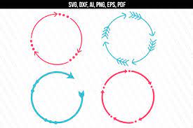 Download Circular Arrow Monogram Frames Eps Ai Pdf Svg Png By Aivosdesigns Thehungryjpeg Com