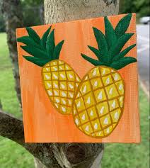 Fruit cute painting ideas easy. Pineapple Mini Canvas Painting Etsy In 2021 Diy Canvas Art Painting Mini Canvas Art Pineapple Painting