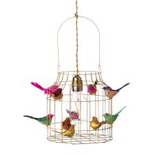 Foundry rust and faux wood semi flush ceiling light. Pendant Light Birds Gold Dutch Dilight