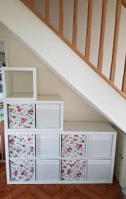 Under Stairs Storage Idea 3 X Kallax Ikea Units Stacked On Top Of One Another Understairs Storage Under Stairs Storage Ikea Stair Storage