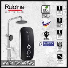 A tankless water heater looks to be nothing more than a simple gray box that hangs on the wall. Rubine Inverter Rain Shower Silent Dc Pump Water Heater Rwh Sse891d Latest Model Carbon Black Shopee Malaysia
