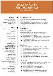 A curriculum vitae (or cv, latin for course of life) has these characteristics: Data Analyst Resume Example Writing Guide Resume Genius