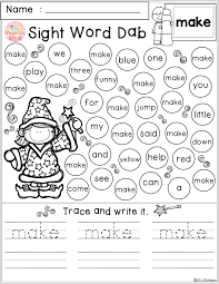 Free Sight Word Dab Sight Word Worksheets Sight Words First Grade Freebies