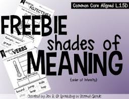 Shades Of Meaning Freebie Shades Of Meaning Multiple Meaning Words 2nd Grade Activities