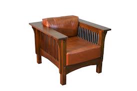 Mission Crofter Style Oak And Leather Arm Chair Stickley Furniture Living Rooms Arm Chairs Living Room Leather Armchair