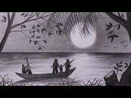 How To Draw Scenery Of Moonlight Night Scene With Pencil Sketch Step By Step Nature Sketch Drawing Youtube ✓ free for commercial use ✓ high quality images. how to draw scenery of moonlight night scene with pencil sketch step by step nature sketch drawing