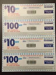 2 Sets Of Bed Bath Beyond 10 Off 50 And 100 Off 500 Coupons Expired In 2020 Bed Bath And Beyond Bed Bath Bath