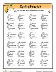Find The Misspelled Words Misspelled Words Spelling Practice Spelling Quiz