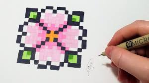 Pixel art facile et rapide : Pixel Art Fleur Facile Youtube
