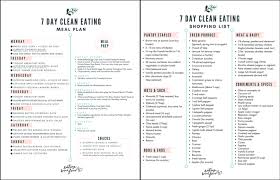 7 Day Healthy Meal Plan Shopping List Eating Bird Food