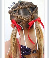 Braided Star For 4th Of July Hairstyles For Girls Patriotic Girl Hairstyles Hair Styles Girls Hairdos