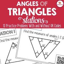 Angles Of Triangles Stations Triangle Angle Sum Exterior Angle Theorems Exterior Angles Geometry Lessons Interior And Exterior Angles