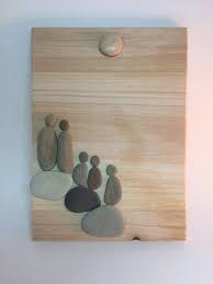 Wood Wall Art Pebble Art Family Of 5 Family Of Five Wood Etsy Pebble Art Family Pebble Art Art Family