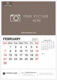 Free Wall Calendar February 2021