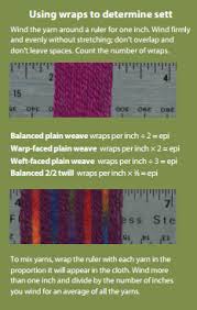 Weaving Tips Heres How To Calculate Wraps Per Inch And