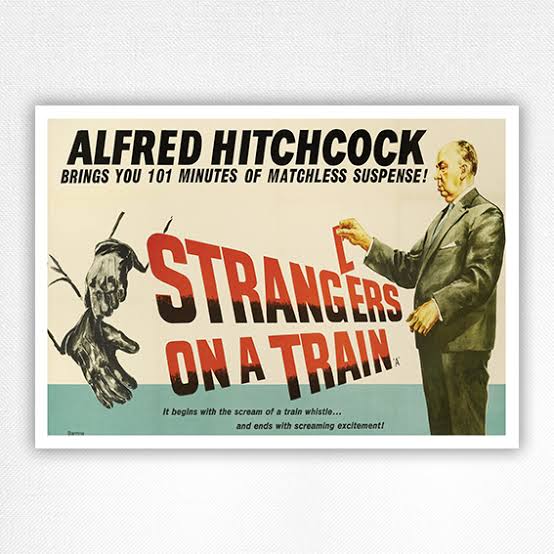 Strangers on a Train movie poster - Hitchcock - British Quad