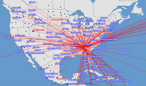 Delta Air Lines Route Map North America From Atlanta Delta Airlines Route Map Vintage Airline Posters
