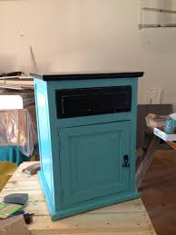 Another Hobby Lobby Black End Table With One Drawer And Door Painted Turquoise Leaving Top And Drawer Original Blac Black End Tables Home Diy Home Furnishings