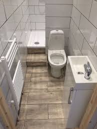 Tiny Bathroom Design Like The Flooring In One Project Yet Not The Shower Or Tub Not A Problem Small Apartment Bathroom Bathroom Design Small Small Bathroom