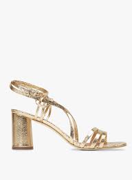 Plat • type de fermeture. Soldes Sandales A Talon En Cuir Aspect Croco Dore Anaki Femme Place Des Tendances