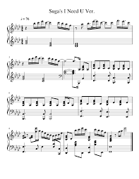Print And Download Suga S I Need U Ver Maddie Asianricepanda For Piano And Keyboard Made By Jess Ph Piano Songs Sheet Music Piano Sheet Piano Sheet Music